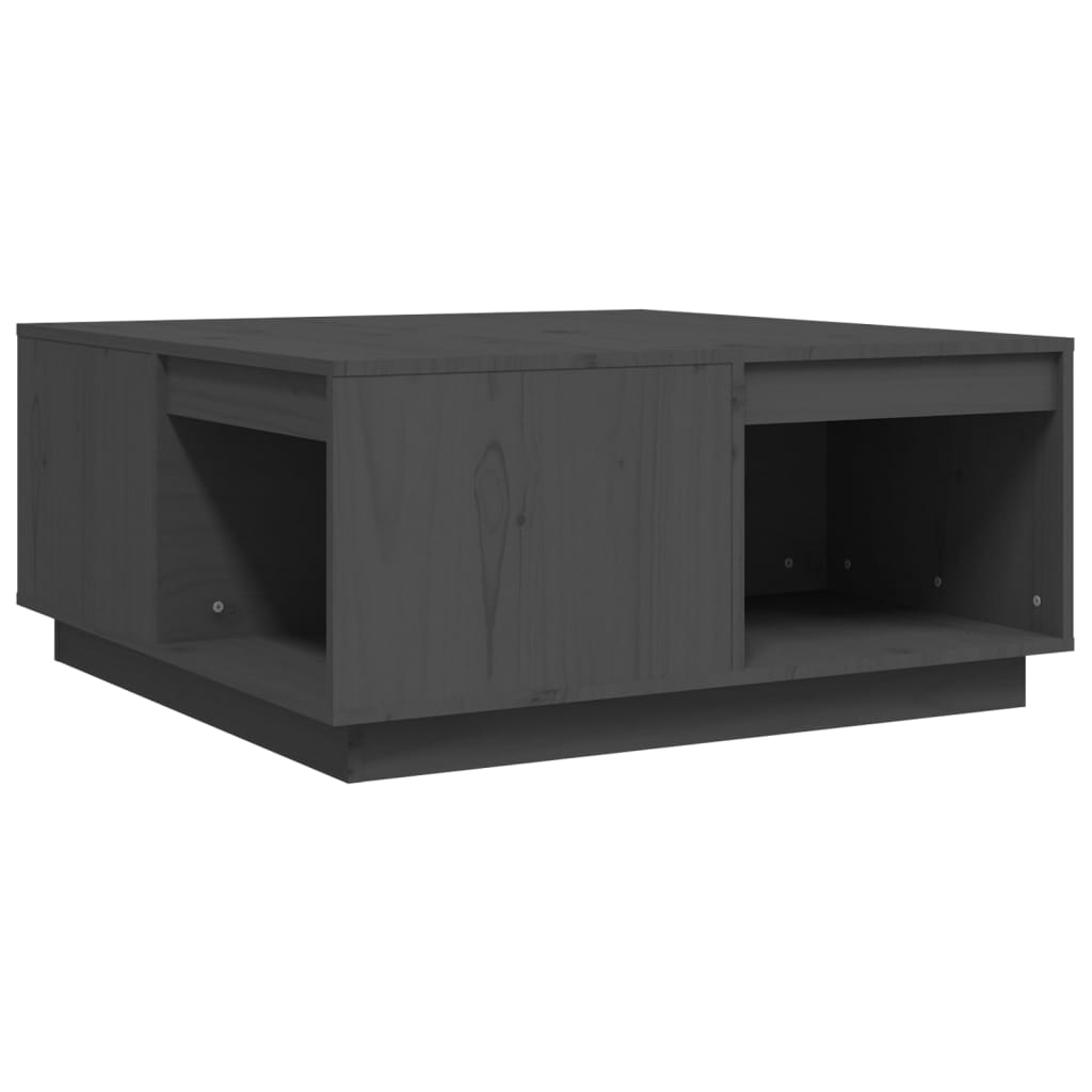 Stolić za kavu sivi 80x81x36,5 cm od masivne borovine