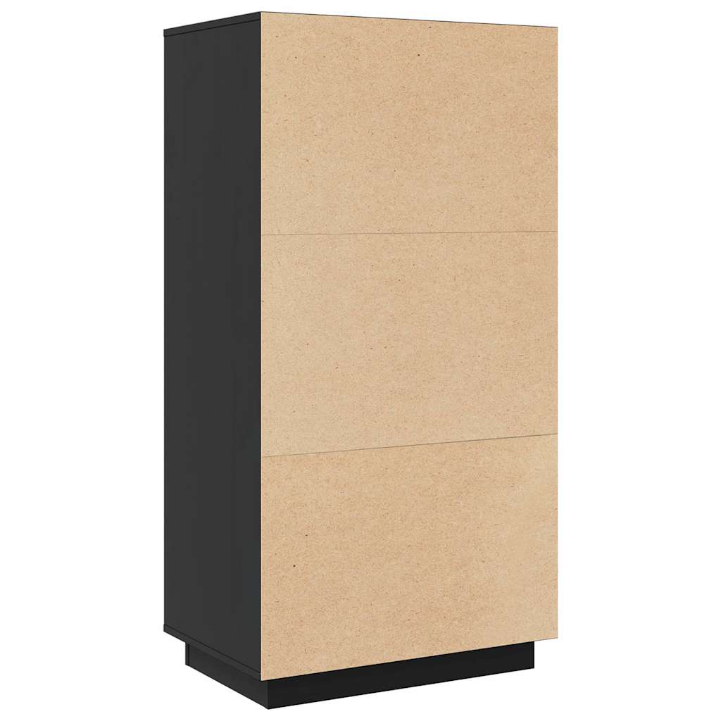 Visoka komoda crna 60 x 40 x 116,5 cm od masivne borovine