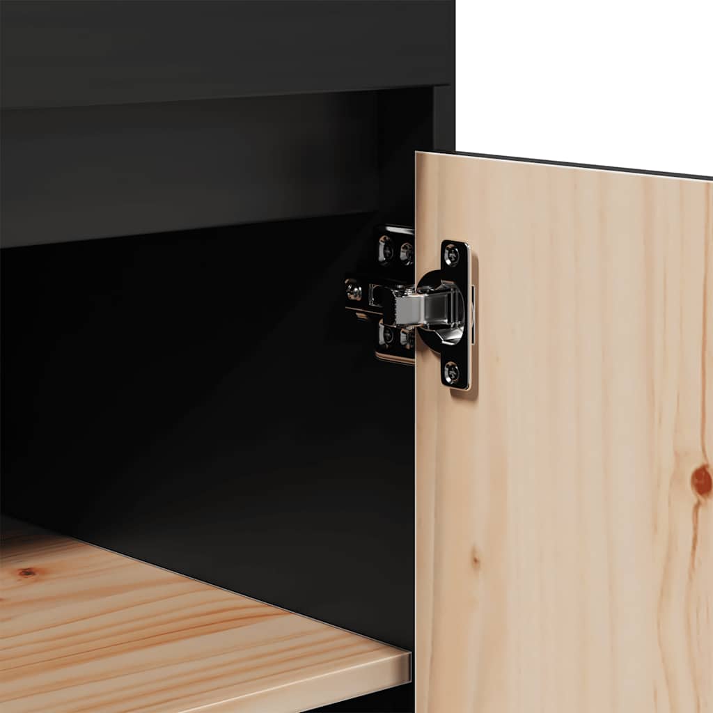 Visoka komoda crna 60 x 40 x 116,5 cm od masivne borovine