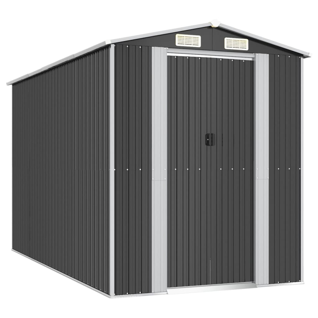 Vrtno spremište antracit 192 x 357 x 223 cm pocinčani čelik
