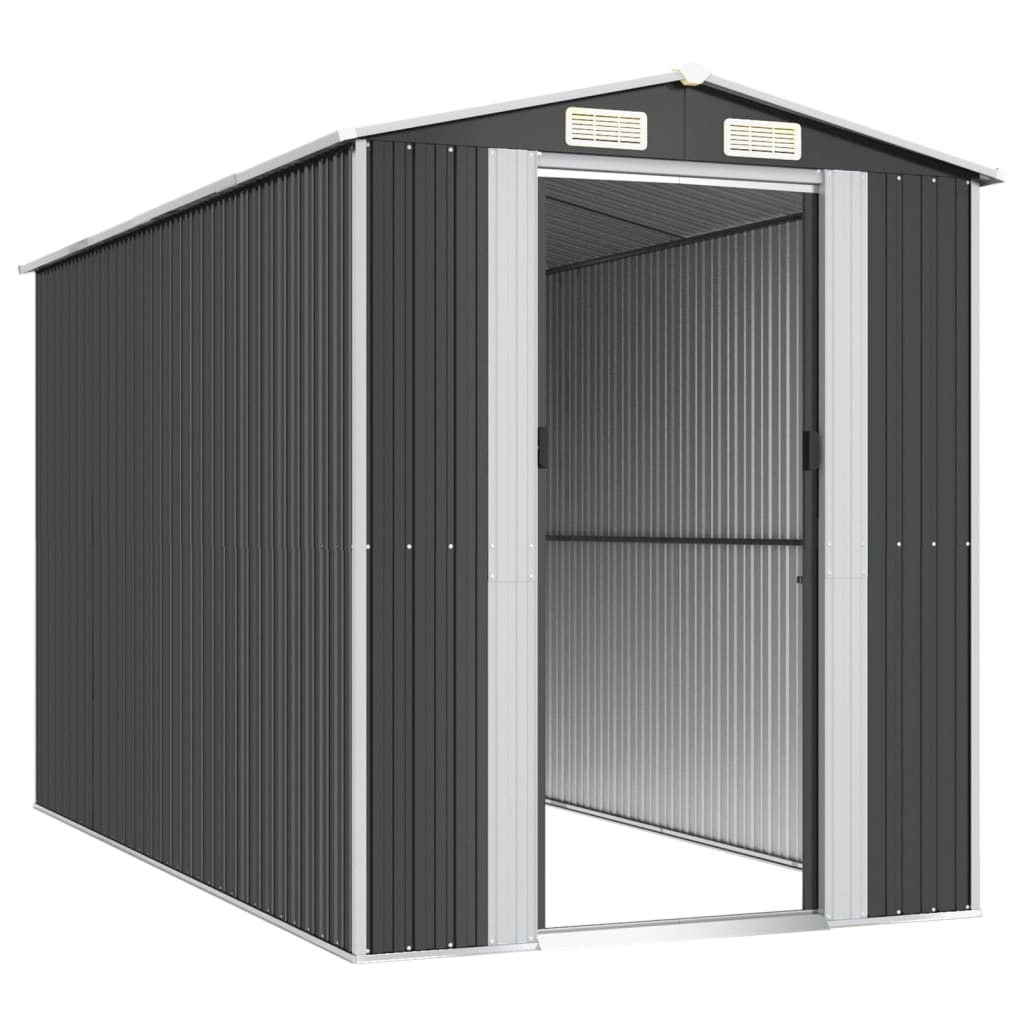 Vrtno spremište antracit 192 x 357 x 223 cm pocinčani čelik