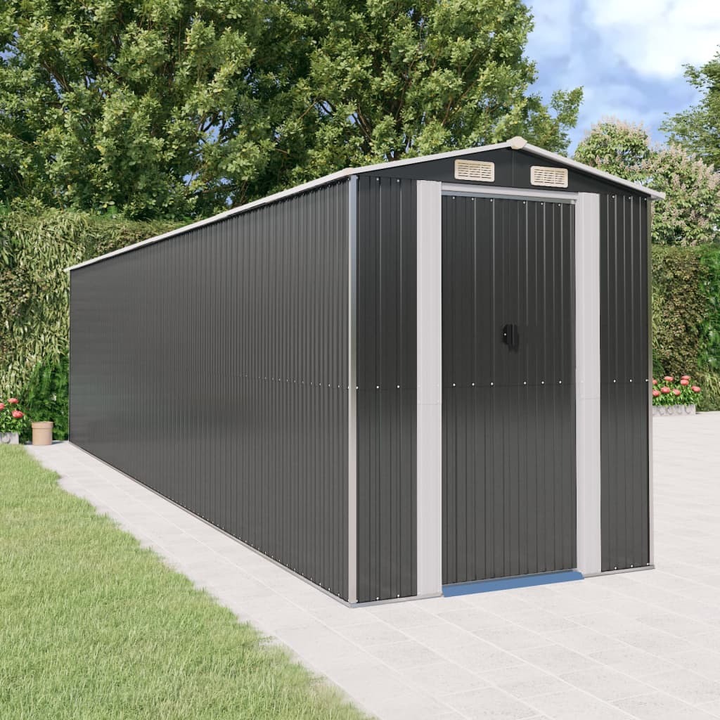Vrtno spremište antracit 192x772x223 cm pocinčani čelik