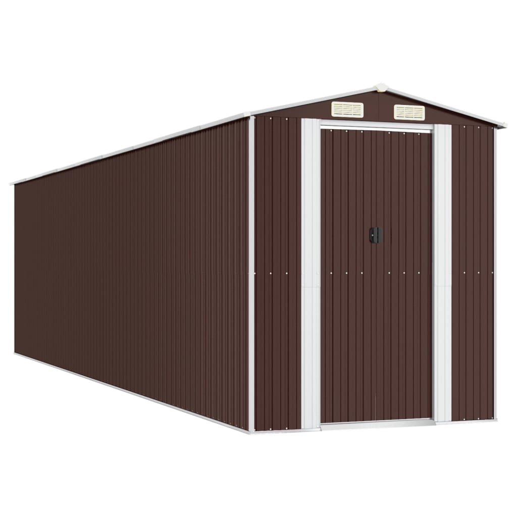 Vrtno spremište tamnosmeđe 192x772x223 cm pocinčani čelik