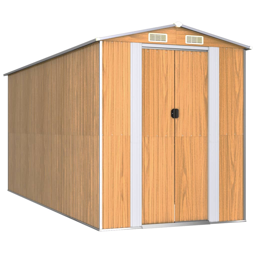 Vrtno spremište svjetlosmeđe 192x440x223 cm pocinčani čelik