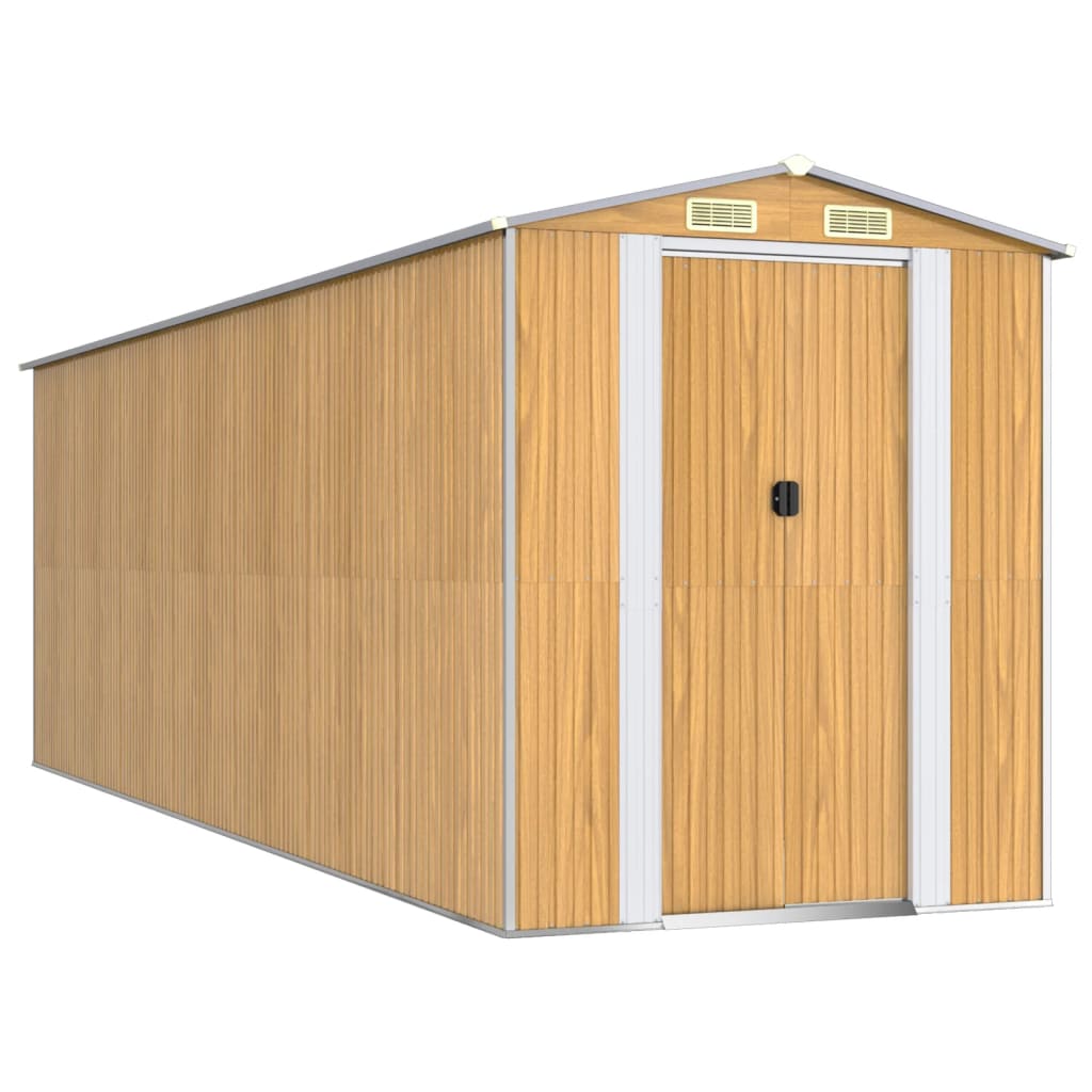 Vrtno spremište svjetlosmeđe 192x606x223 cm pocinčani čelik