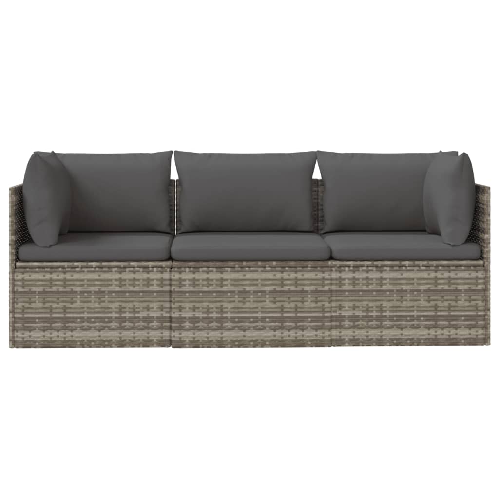 Vrtni tabure s jastukom sivi 55 x 55 x 30 cm od poliratana