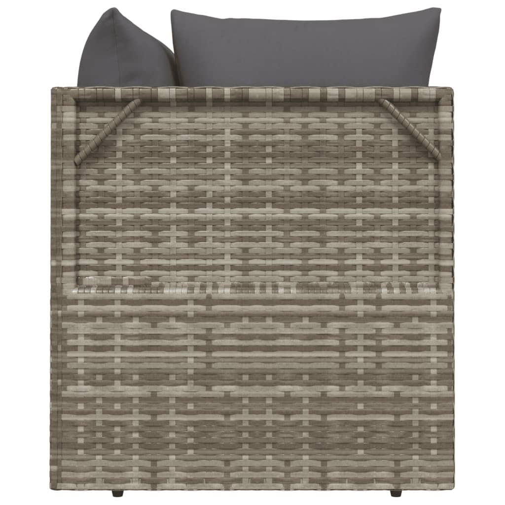 Vrtni tabure s jastukom sivi 55 x 55 x 30 cm od poliratana