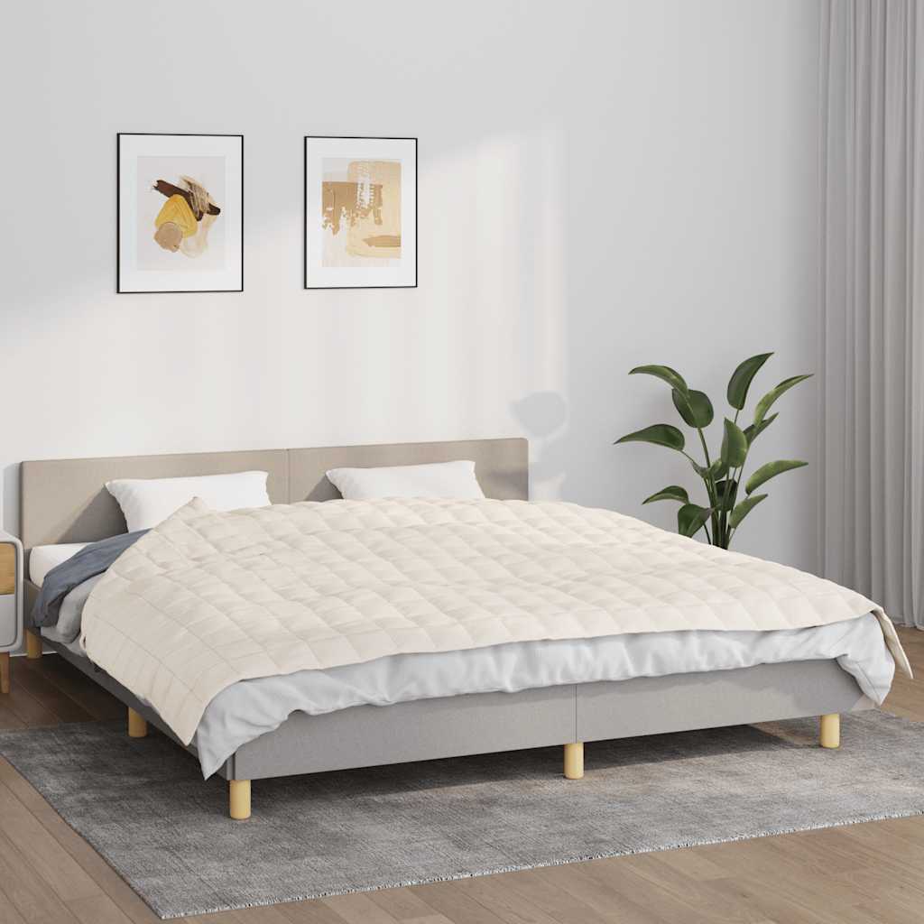 Teška deka svijetla krem 155x220 cm 11 kg od tkanine