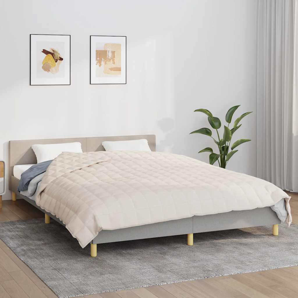 Teška deka svijetla krem 220x235 cm 15 kg od tkanine