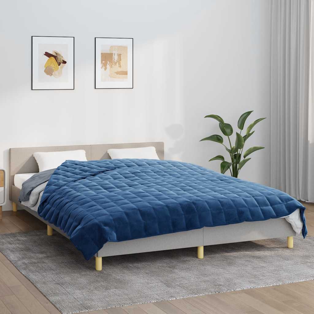 Teška deka plava 200x200 cm 9 kg od tkanine