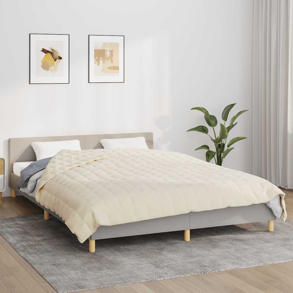 Teška deka svijetla krem 200x200 cm 13 kg od tkanine