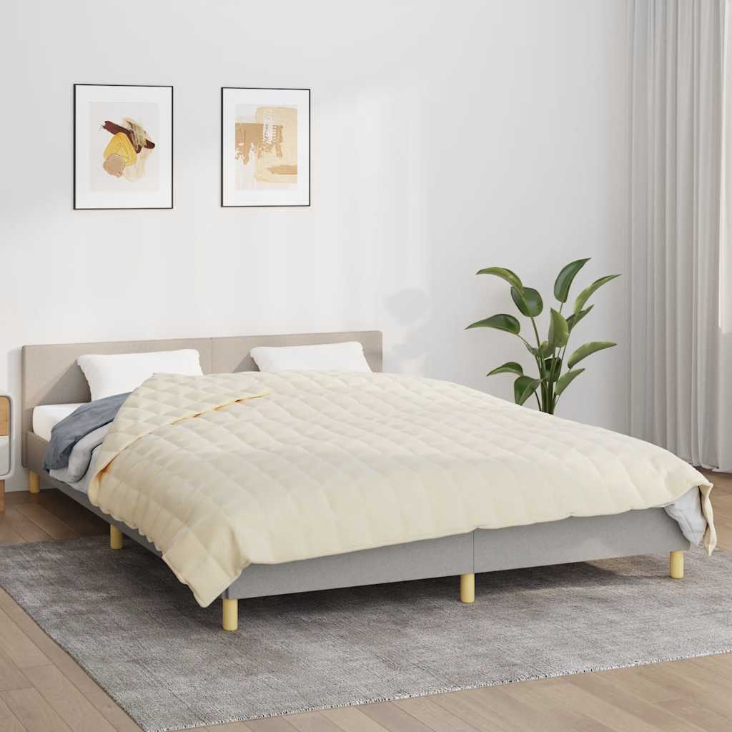 Teška deka svijetla krem 220x235 cm 15 kg od tkanine
