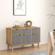 Komoda OTTA smeđe-siva 114 x 43 x 73,5 cm od masivne borovine