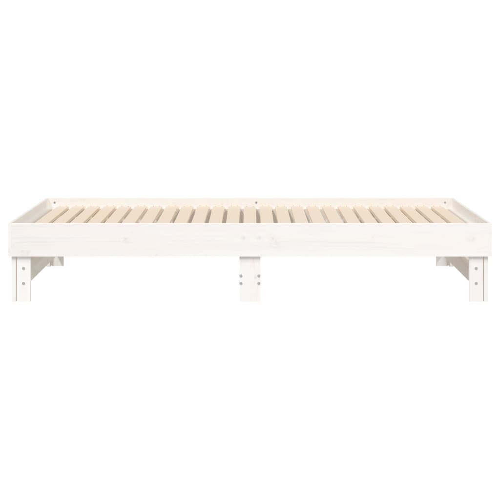 Dnevni ležaj na izvlačenje bijeli 2x(90x200)cm masivna borovina