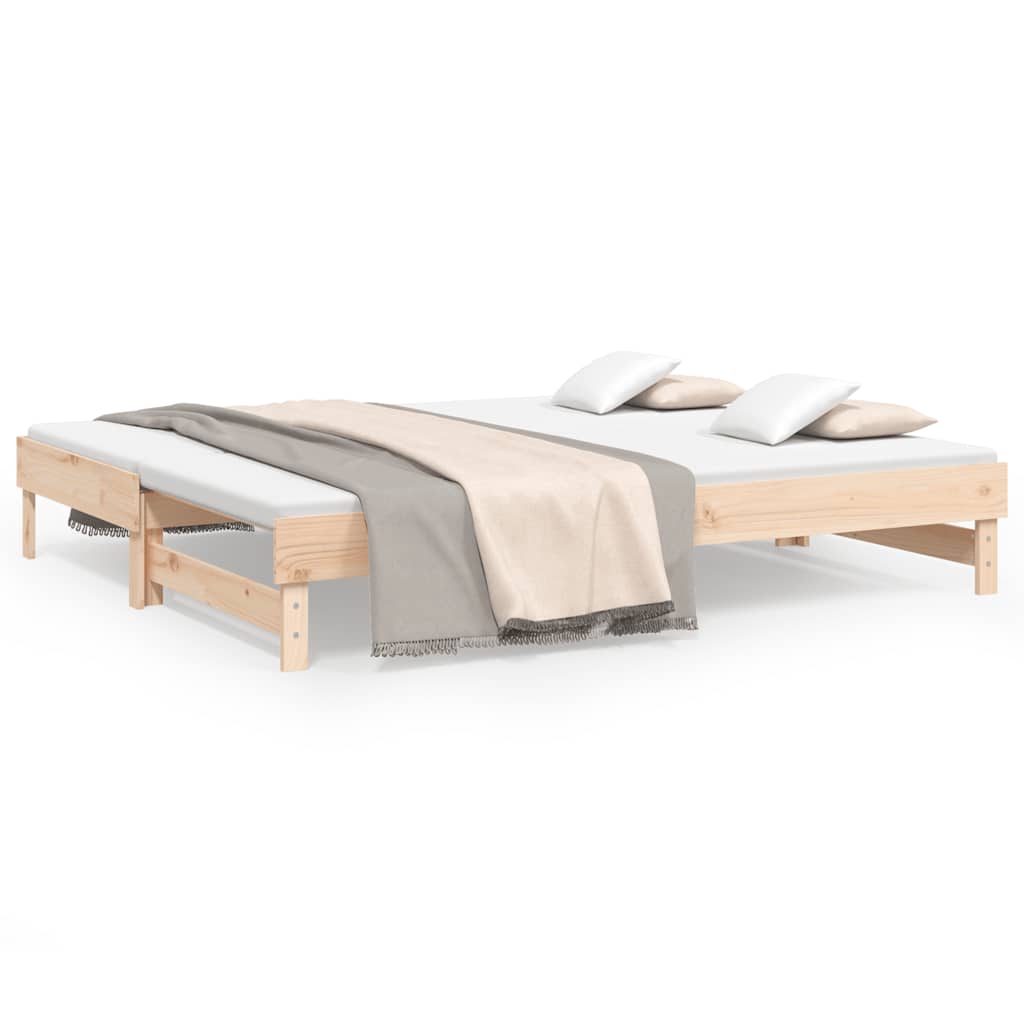 Dnevni ležaj na izvlačenje 2x (80 x 200) cm od masivne borovine