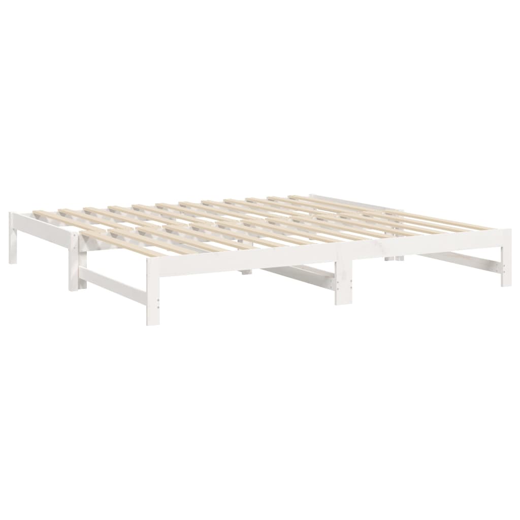 Dnevni ležaj na izvlačenje bijeli 2 x (100 x 200) cm borovina