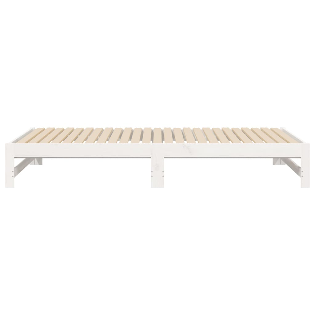 Dnevni ležaj na izvlačenje bijeli 2 x (100 x 200) cm borovina