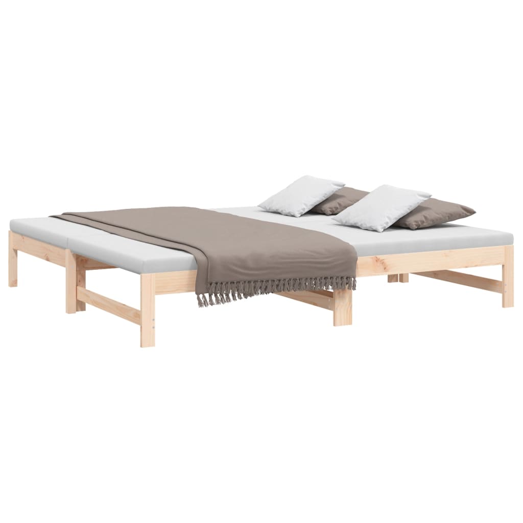 Dnevni ležaj na izvlačenje 2 x (75x190) cm od masivne borovine