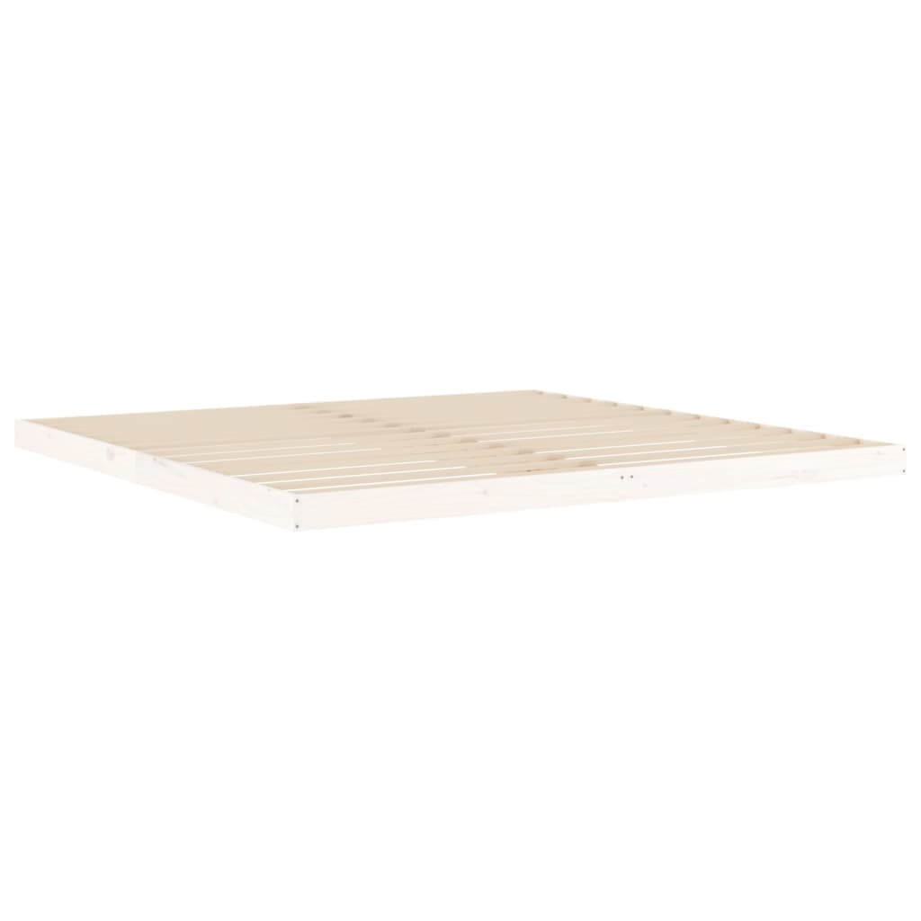 Okvir za krevet bijela 200 x 200 cm od masivne borovine