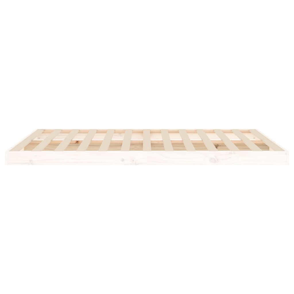 Okvir za krevet bijeli 135 x 190 cm bračni od masivne borovine