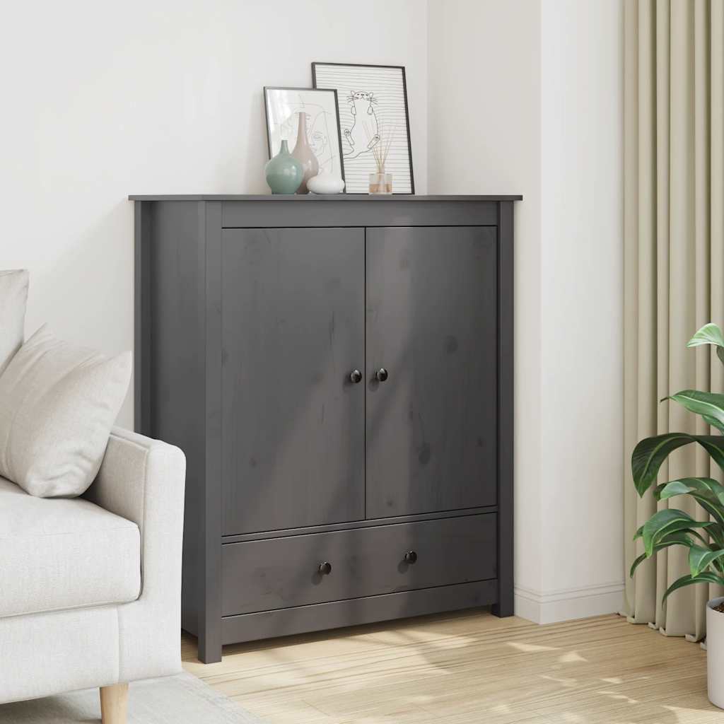 Visoka komoda siva 83 x 41,5 x 100 cm od masivne borovine