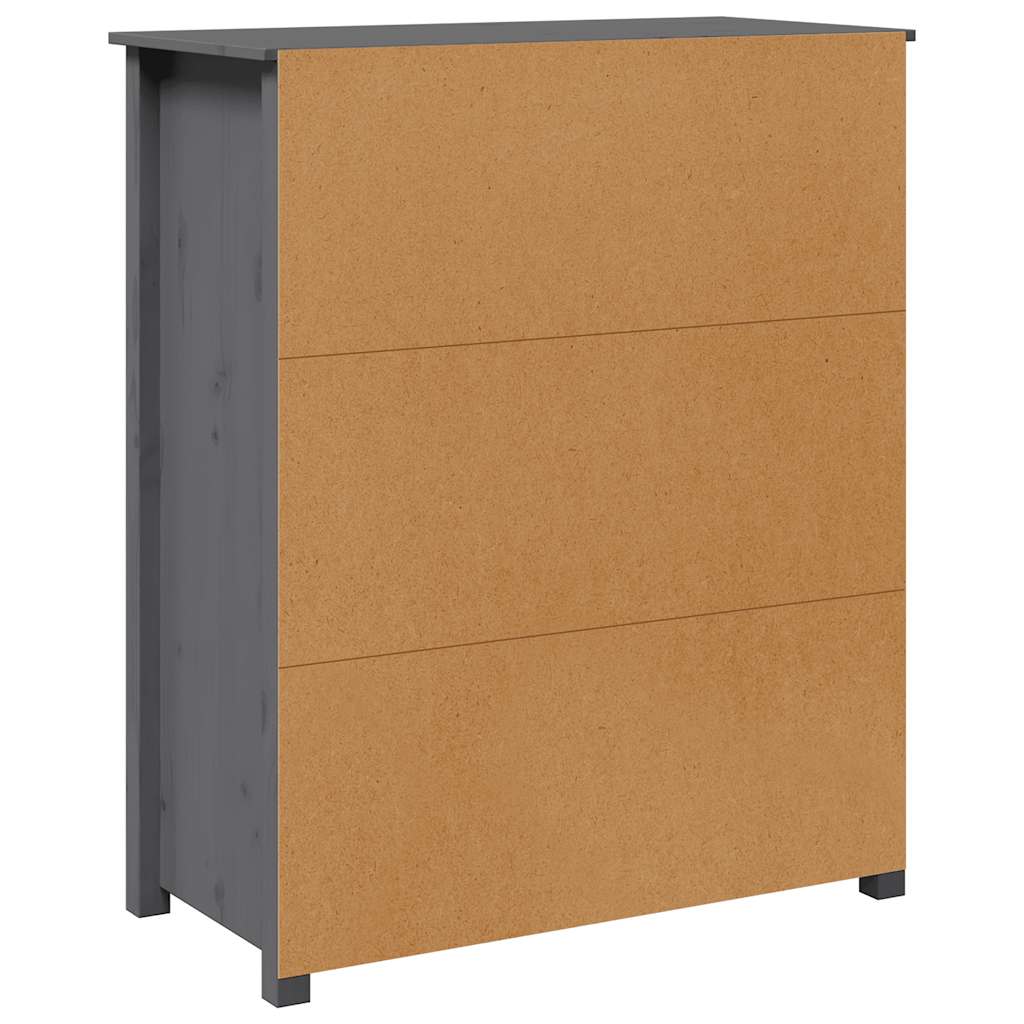 Visoka komoda siva 83 x 41,5 x 100 cm od masivne borovine