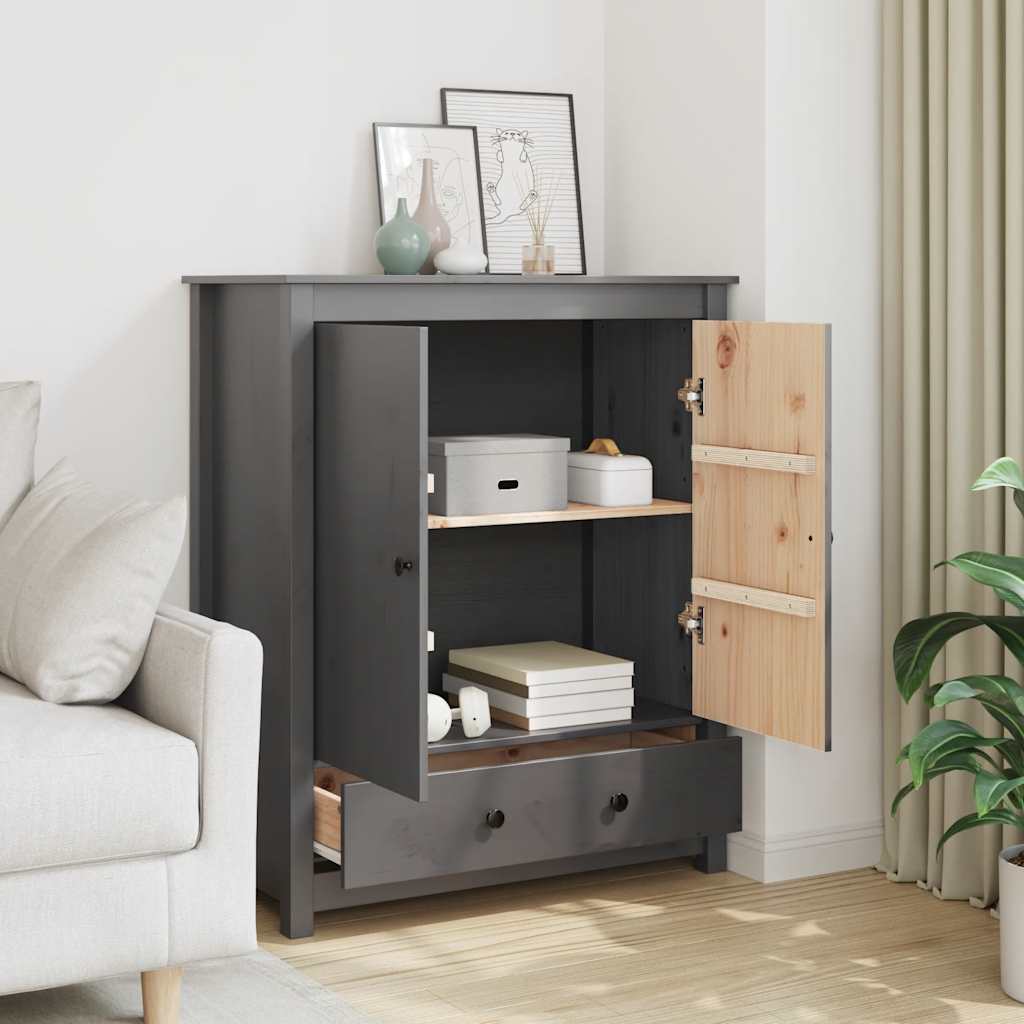 Visoka komoda siva 83 x 41,5 x 100 cm od masivne borovine