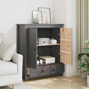Visoka komoda siva 83 x 41,5 x 100 cm od masivne borovine