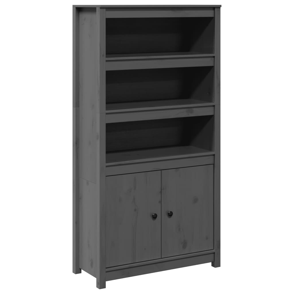 Visoka komoda siva 80 x 35 x 154 cm od masivne borovine