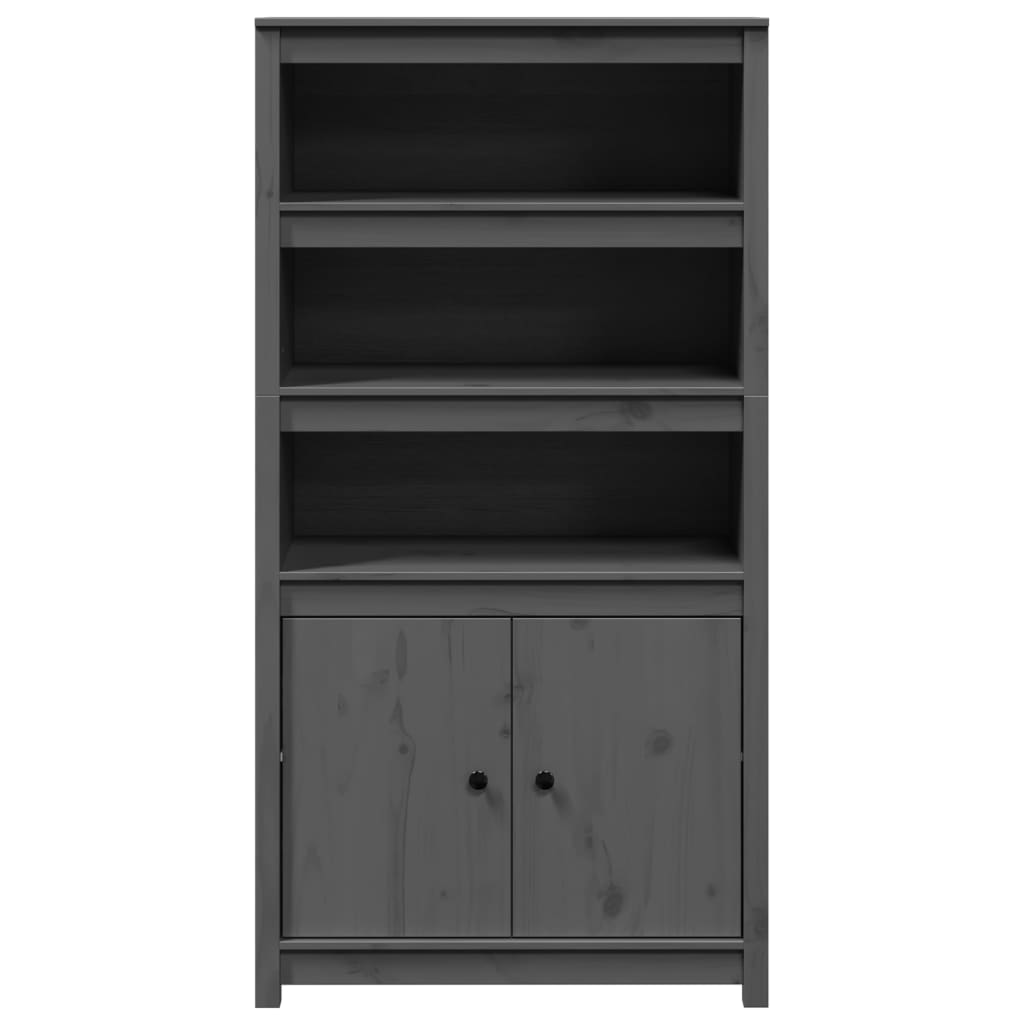 Visoka komoda siva 80 x 35 x 154 cm od masivne borovine
