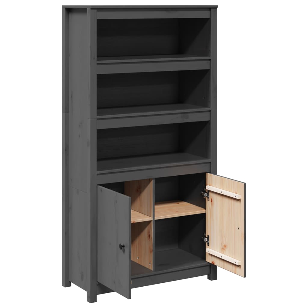 Visoka komoda siva 80 x 35 x 154 cm od masivne borovine