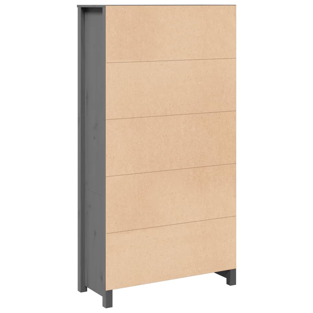 Visoka komoda siva 80 x 35 x 154 cm od masivne borovine