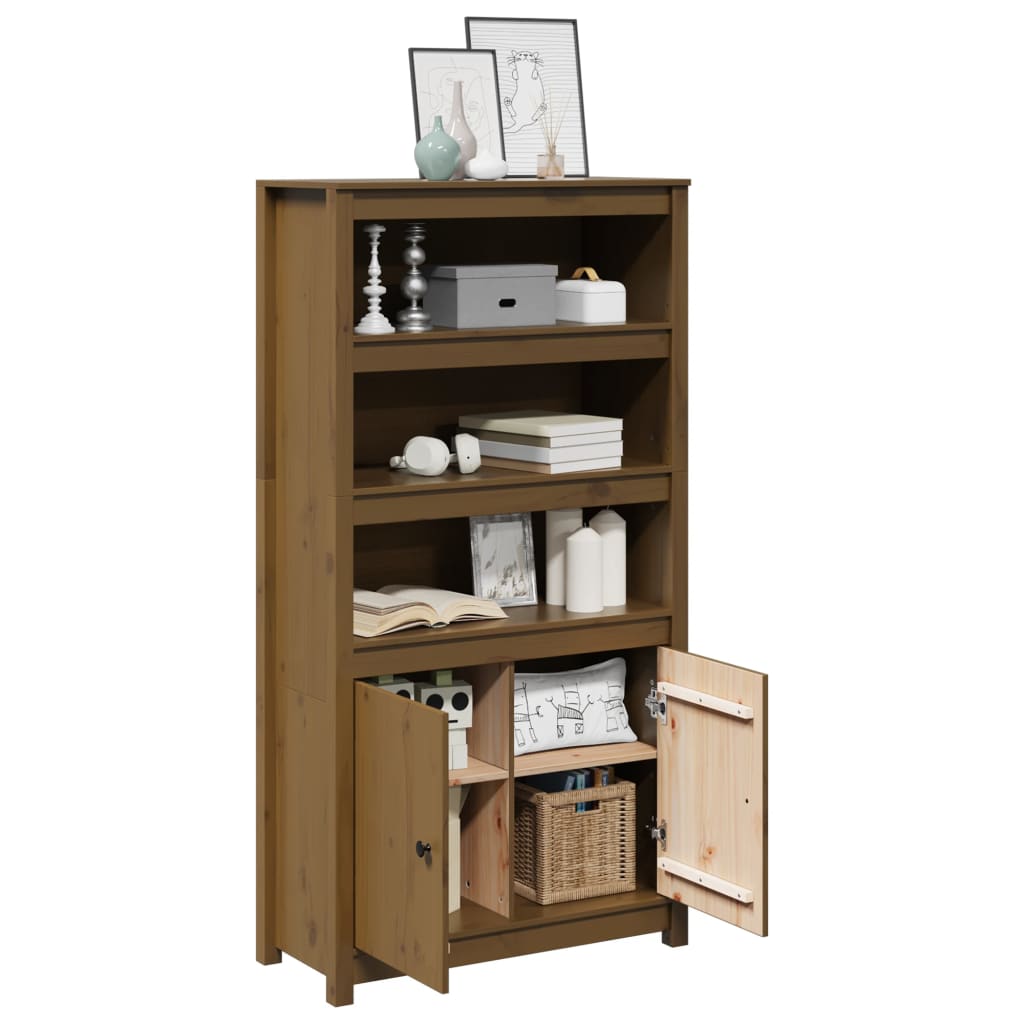 Visoka komoda boja meda 80 x 35 x 154 cm od masivne borovine