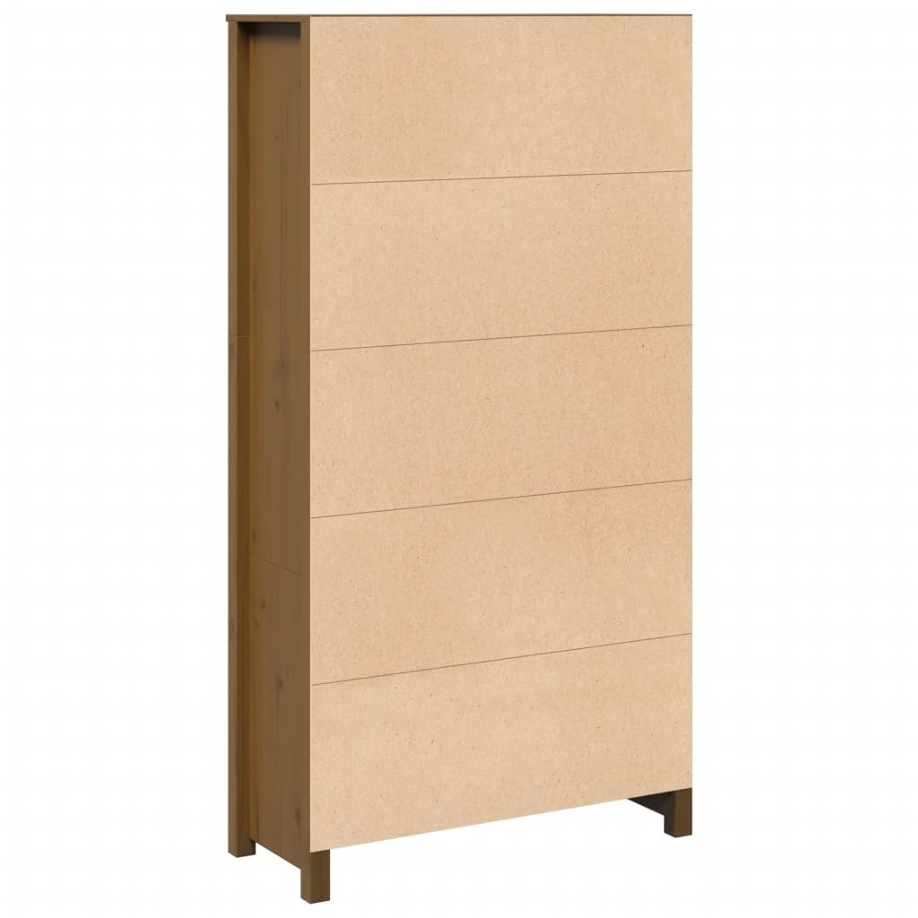 Visoka komoda boja meda 80 x 35 x 154 cm od masivne borovine