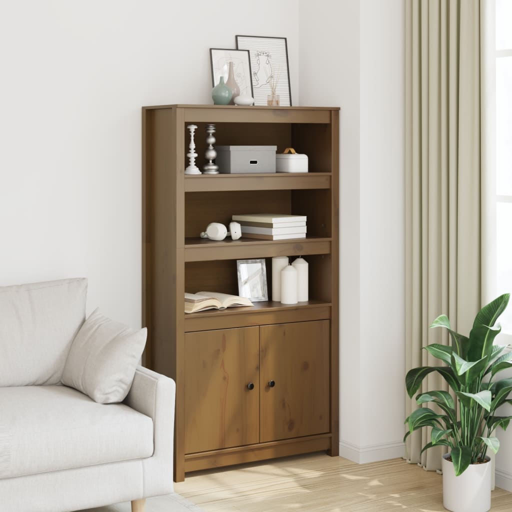 Visoka komoda boja meda 80 x 35 x 154 cm od masivne borovine