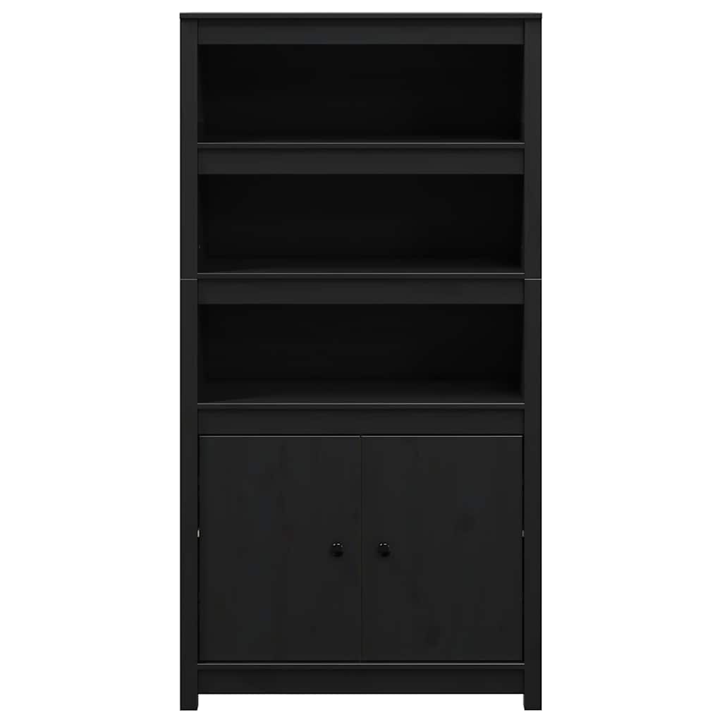 Visoka komoda crna 80 x 35 x 154 cm od masivne borovine
