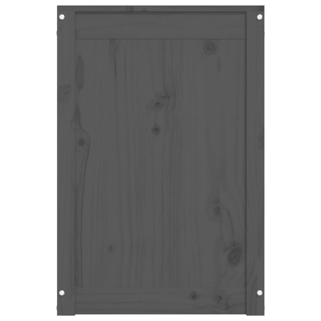 Kutija za rublje siva 44x44x66 cm od masivne borovine