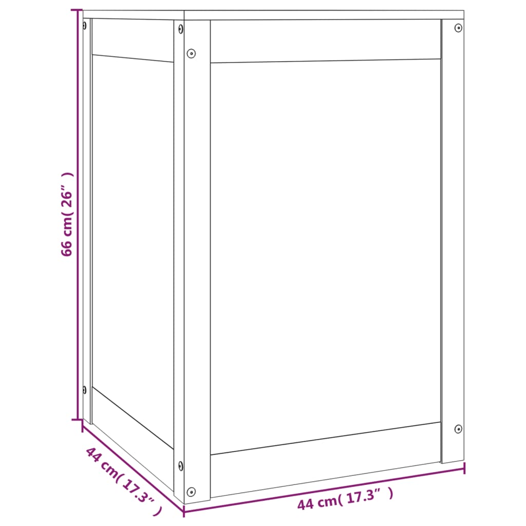 Kutija za rublje siva 44x44x66 cm od masivne borovine
