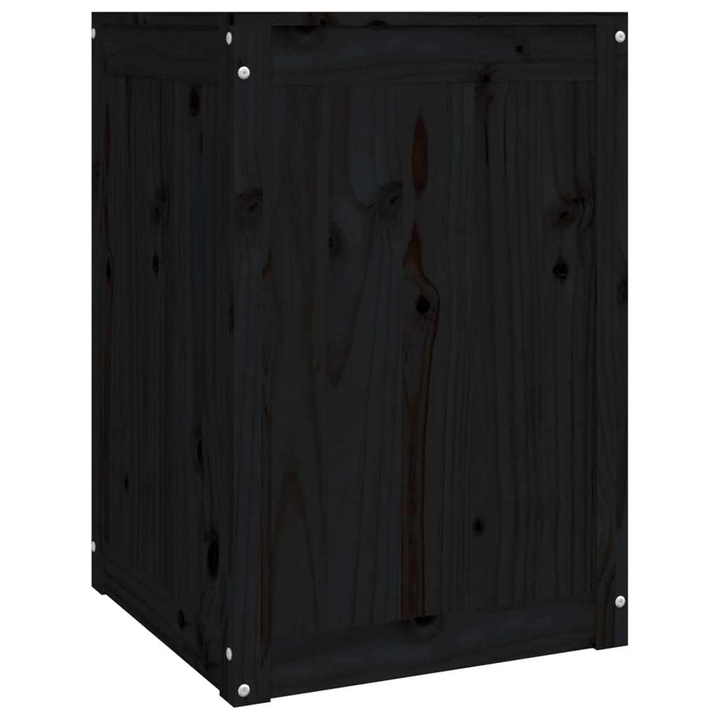 Kutija za rublje crna 44x44x66 cm od masivne borovine