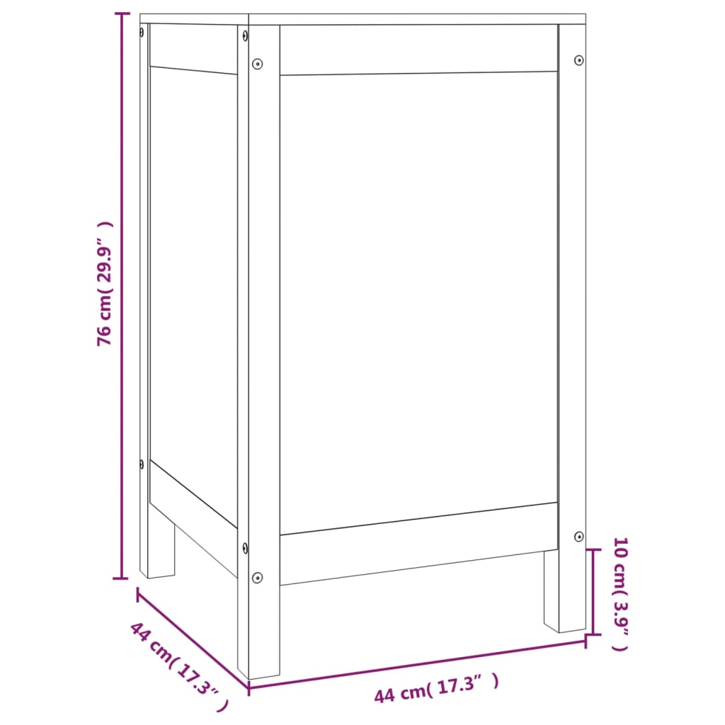 Kutija za rublje 44 x 44 x 76 cm od masivne borovine