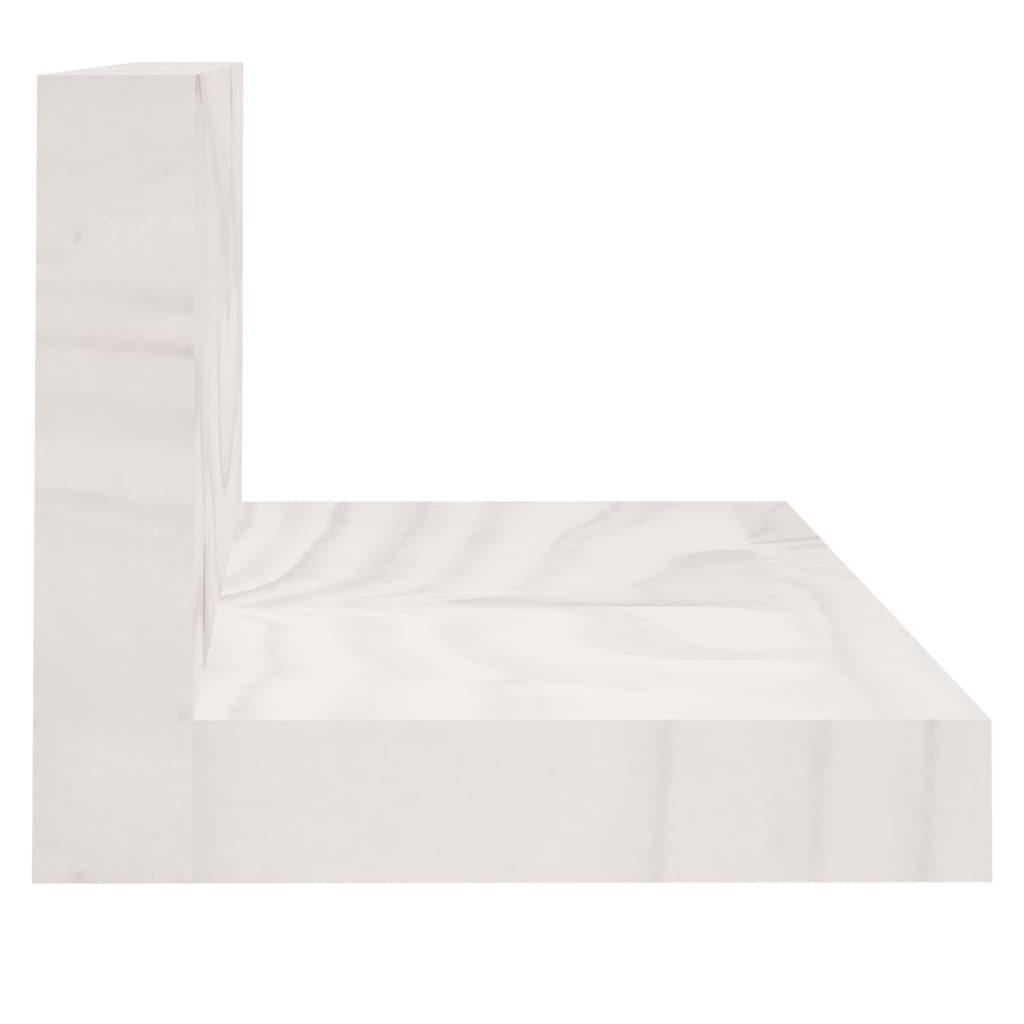Zidne police 2 kom bijele 50 x 11 x 9 cm od masivne borovine