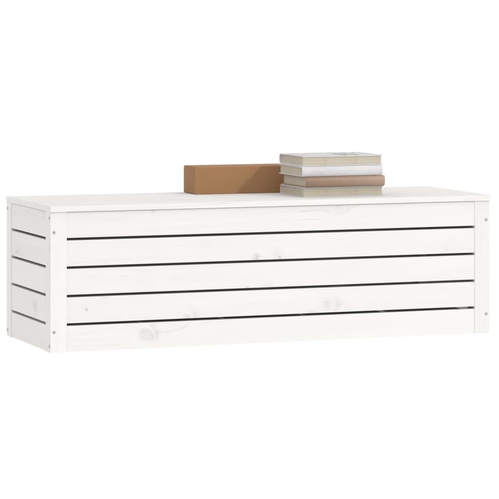 Kutija za pohranu bijela 109 x 36,5 x 33 cm od masivne borovine