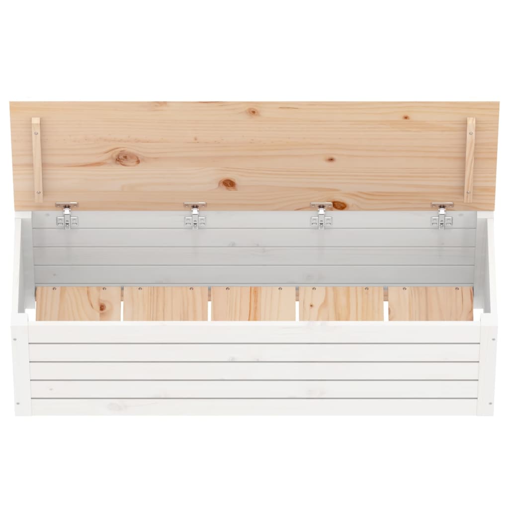 Kutija za pohranu bijela 109 x 36,5 x 33 cm od masivne borovine