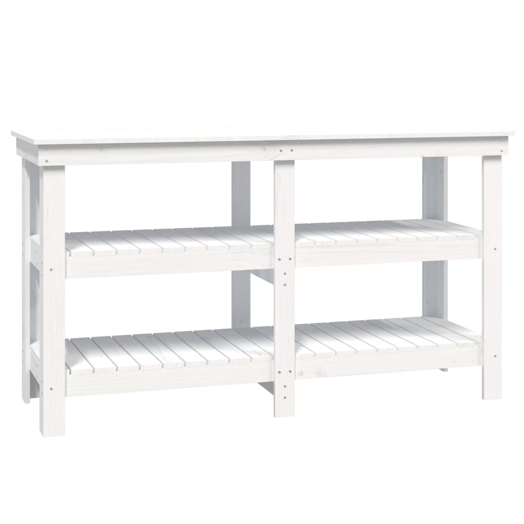 Radni stol bijeli 142,5 x 50 x 80 cm od masivne borovine