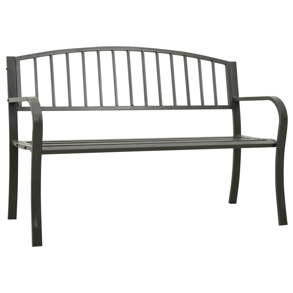 Vrtna klupa siva 120 cm čelična