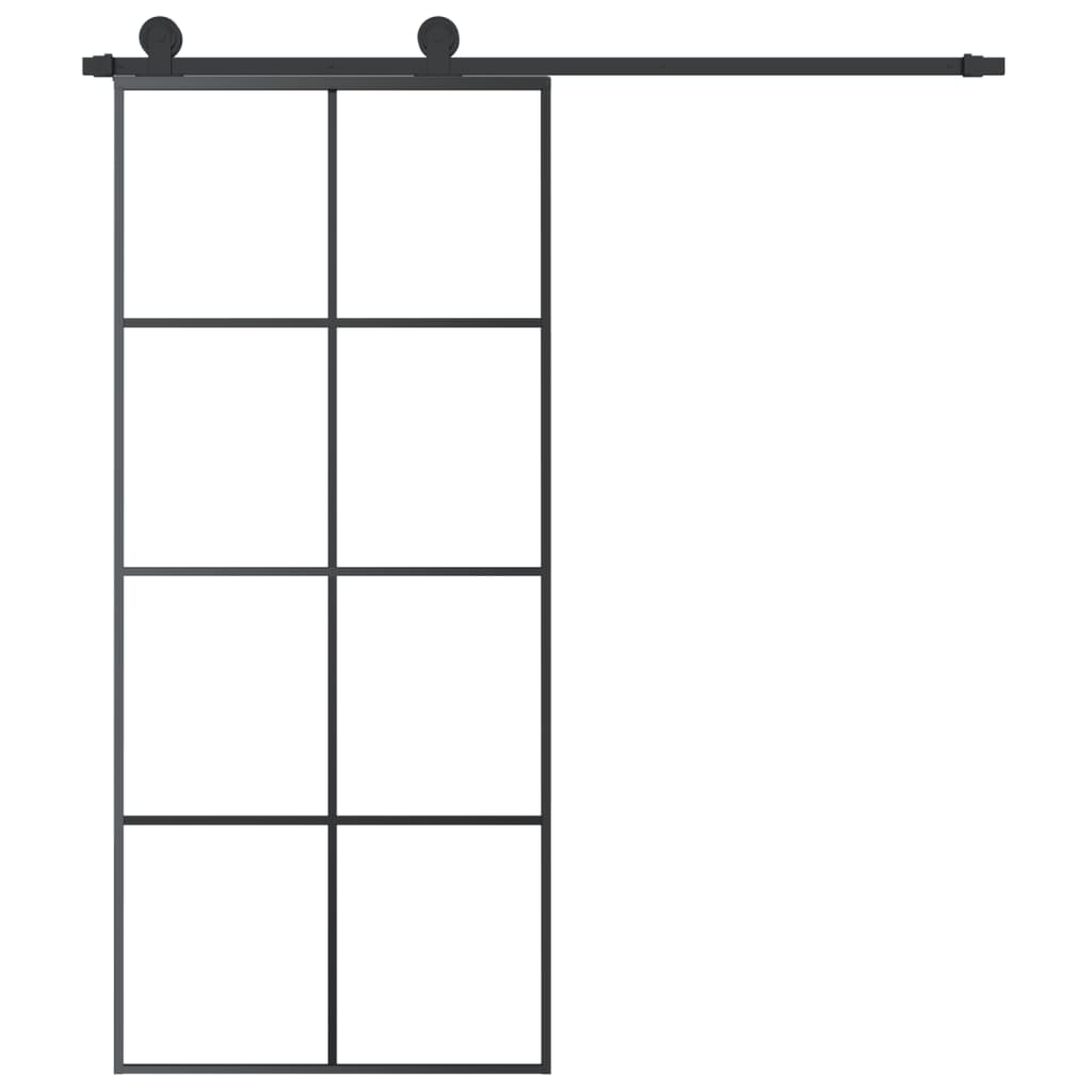 Klizna vrata s priborom 90 x 205 cm od ESG stakla i aluminija