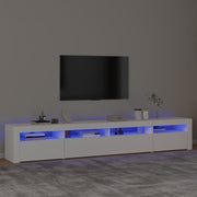 TV ormarić s LED svjetlima bijeli 240x35x40 cm