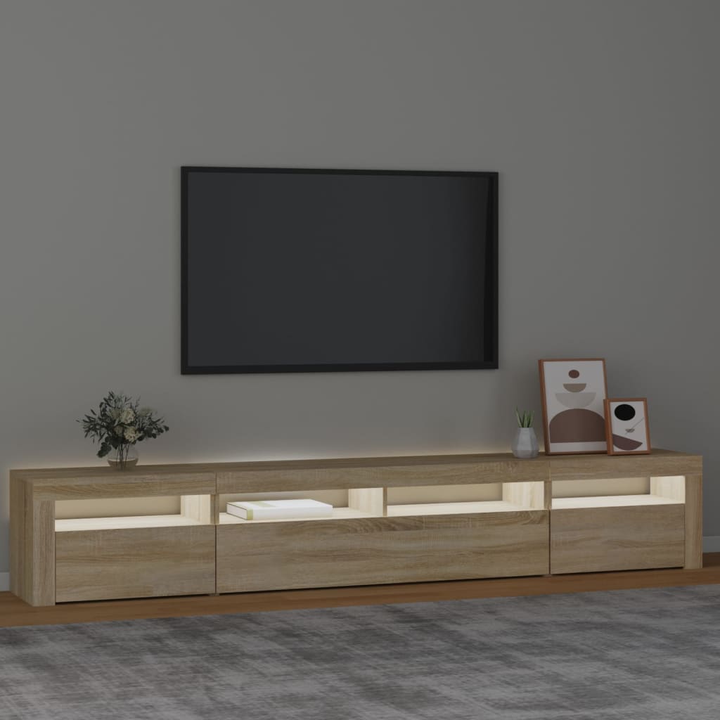 TV ormarić s LED svjetlima boja hrasta sonome 240x35x40 cm