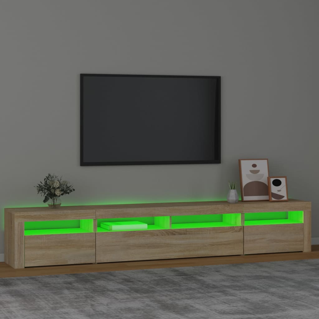 TV ormarić s LED svjetlima boja hrasta sonome 240x35x40 cm