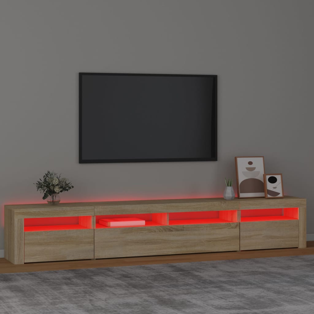 TV ormarić s LED svjetlima boja hrasta sonome 240x35x40 cm